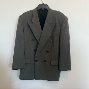 Vintage Christian Dior Monsieur Double Breasted Men's Wool Blazer size 40 Short